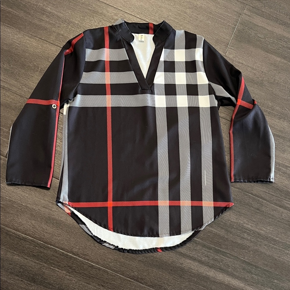 Stylish Black and Red Plaid women’s  Shirt